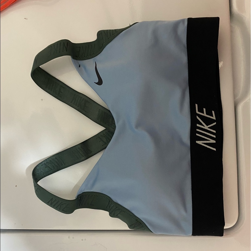 Blue and grey nike sports bra size Small